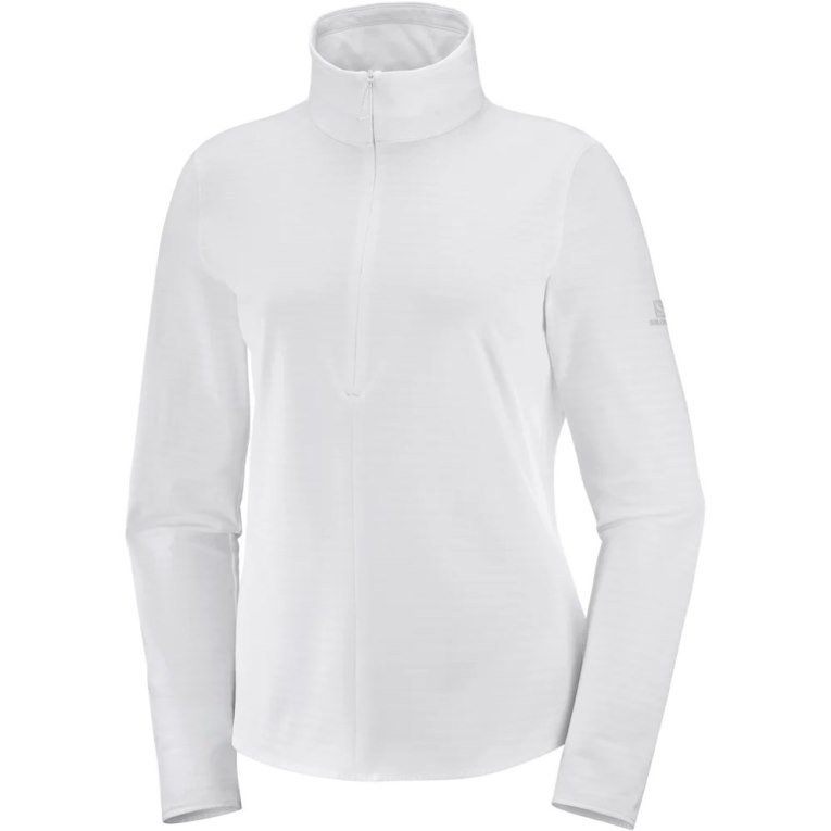 White Salomon Essential Lightwarm Half Zip Women's Jackets | IE XN8567